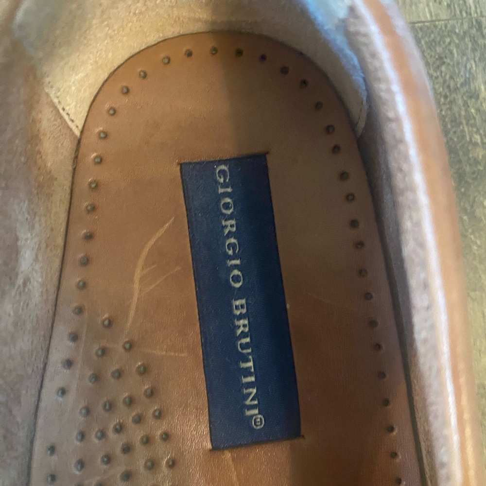 GIORGIO BRUITINI Men’s Leather Loafers sz 9 1/2 Brown - Picture 2 of 6